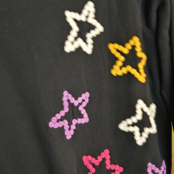 WILDFOX Celestial Stitches Sweatshirt Navy with Embroidered Stars - Picture 8 of 12